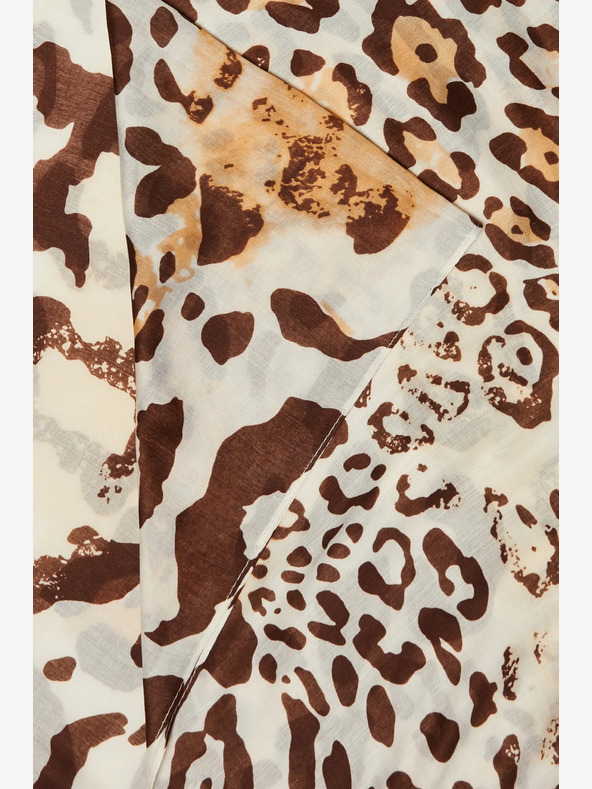 Moodo Creme und braun gemusterter Damenschal Moodo