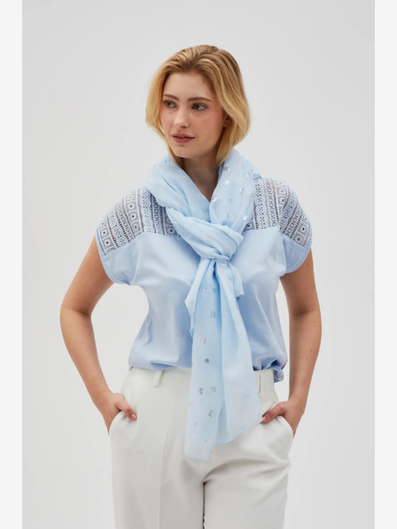 Moodo Hellblauer Damen-Polka-Dot-Schal Moodo
