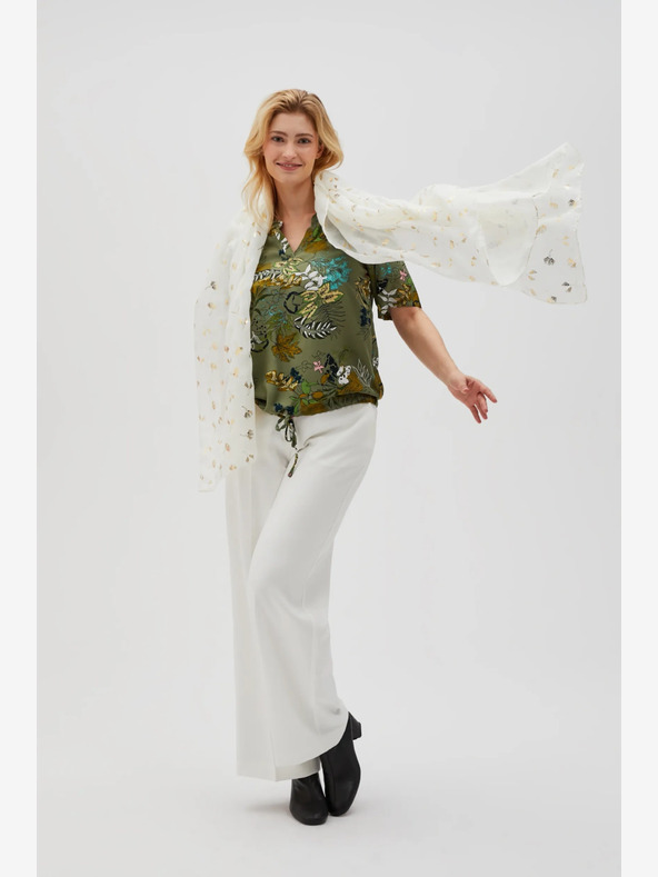 Moodo Weißer gemusterter Damenschal Moodo