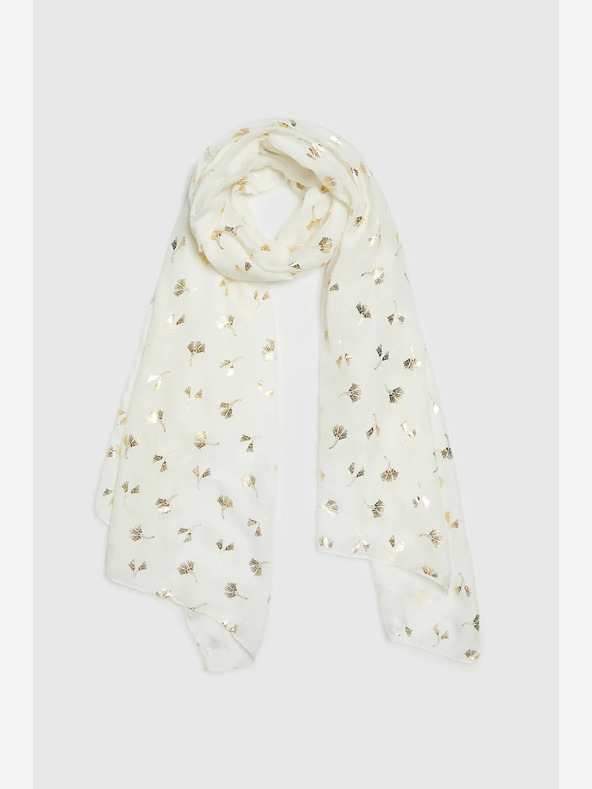 Moodo Weißer gemusterter Damenschal Moodo