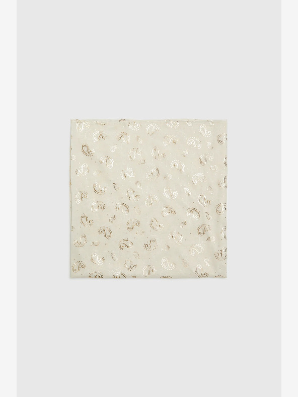 Moodo Cremefarbener gemusterter Damenschal Moodo