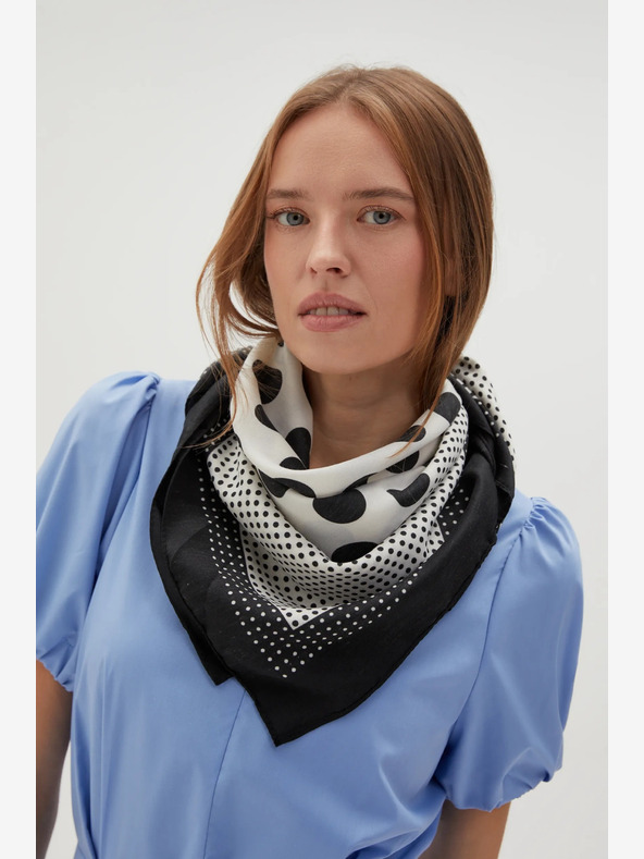 Moodo Weiß und schwarz gemusterter Damenschal Moodo