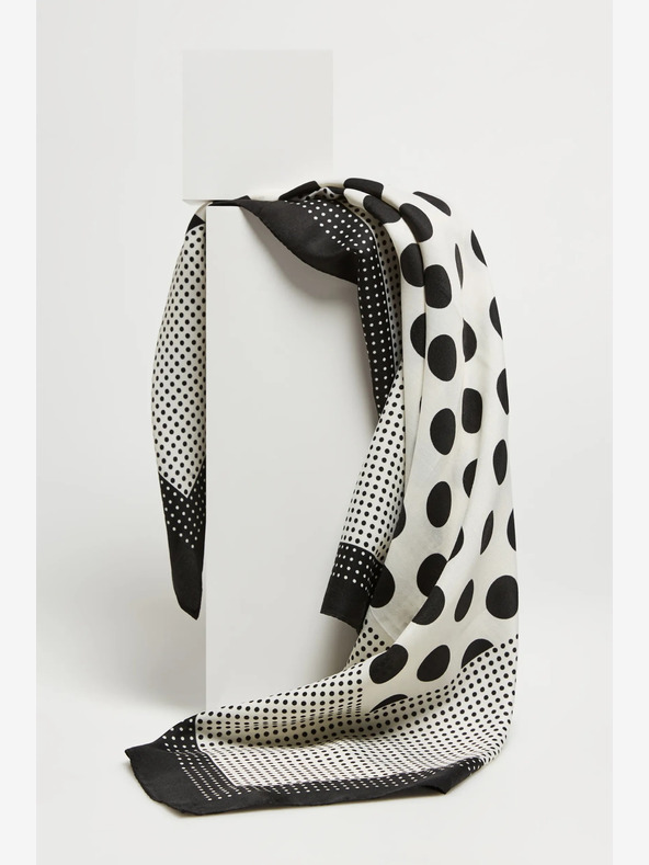 Moodo Weiß und schwarz gemusterter Damenschal Moodo