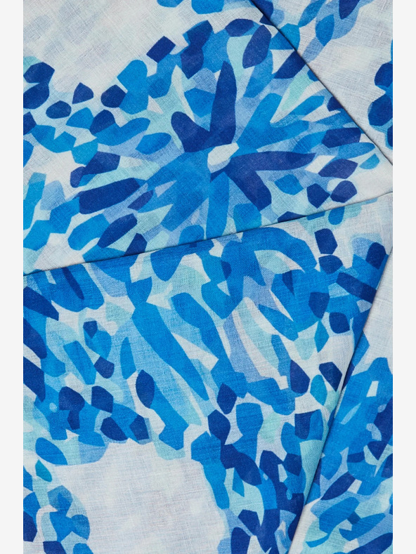 Moodo Weiß und blau gemusterter Damenschal Moodo