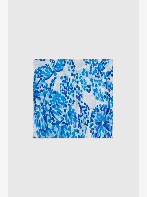 Moodo Weiß und blau gemusterter Damenschal Moodo