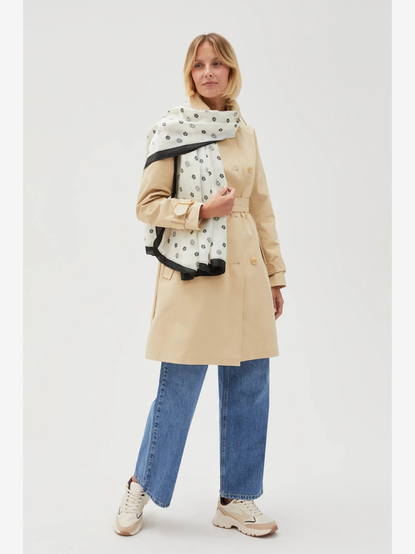 Moodo Schwarz-weißer geblümter Damenschal Moodo