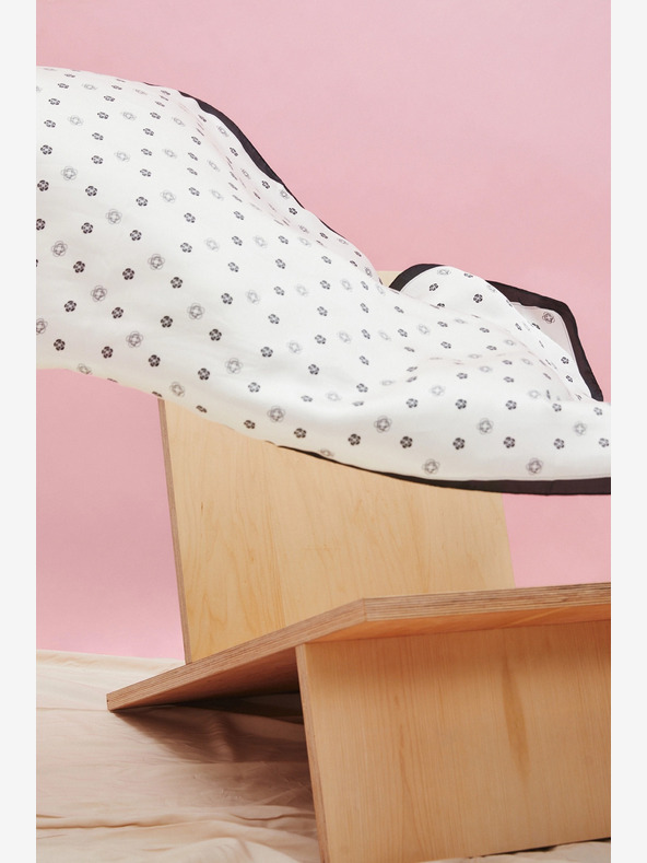 Moodo Schwarz-weißer geblümter Damenschal Moodo