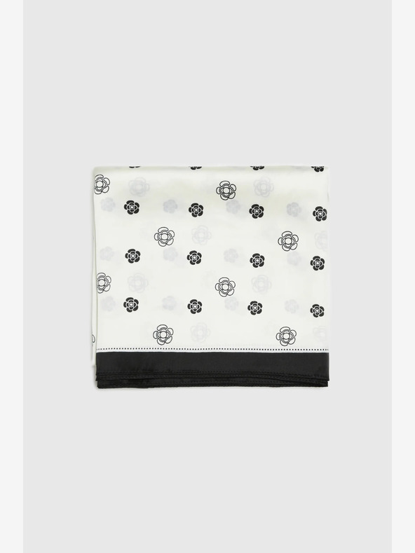 Moodo Schwarz-weißer geblümter Damenschal Moodo