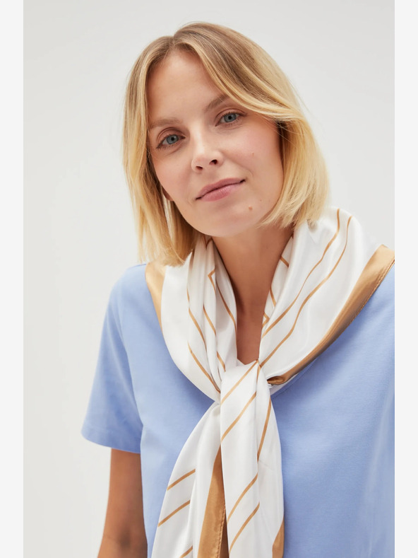 Moodo Weißer gemusterter Damenschal Moodo