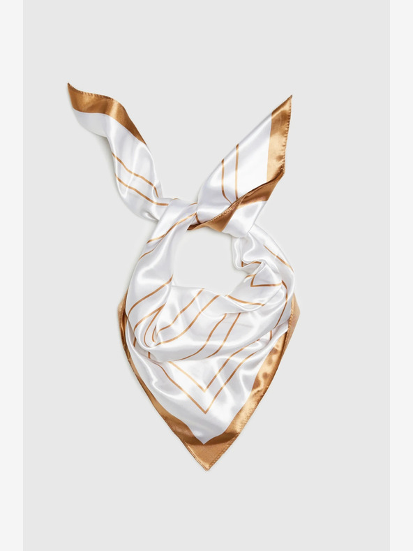 Moodo Weißer gemusterter Damenschal Moodo