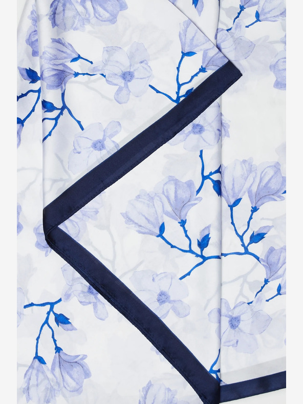 Moodo Weißer und blauer geblümter Damenschal Moodo