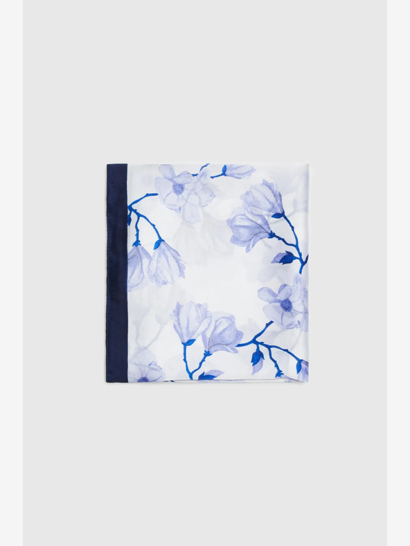 Moodo Weißer und blauer geblümter Damenschal Moodo