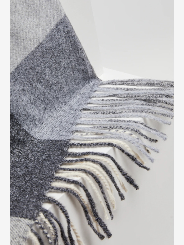 Moodo Moodo weiß-grau karierter Damenschal