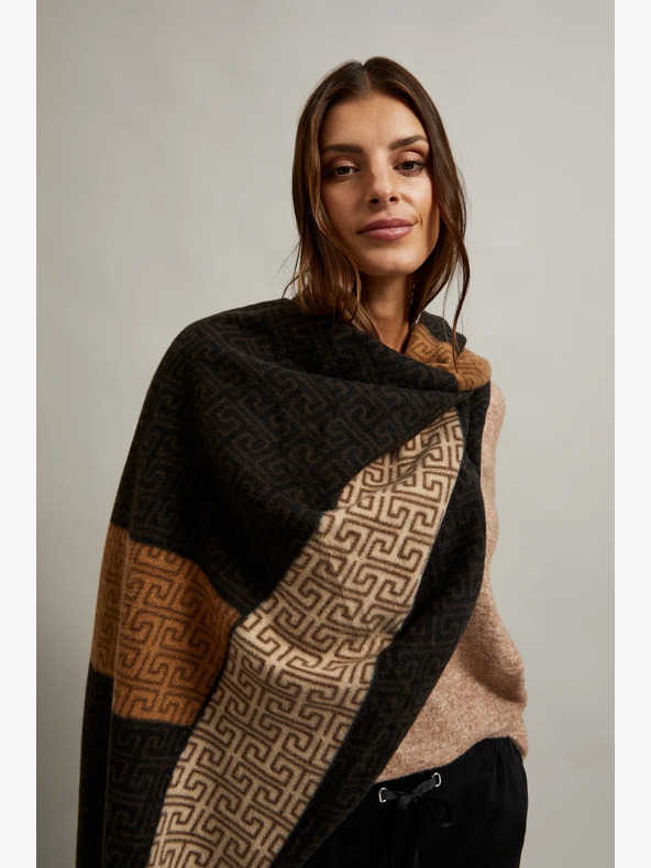 Moodo Braun-schwarz gemusterter Damenschal Moodo