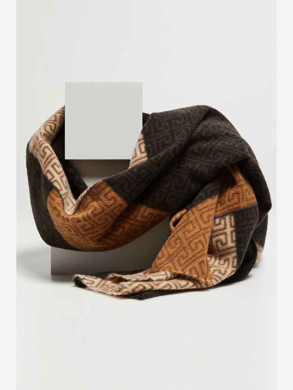 Moodo Braun-schwarz gemusterter Damenschal Moodo