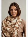 Moodo Braun und beige gemusterter Damenschal Moodo