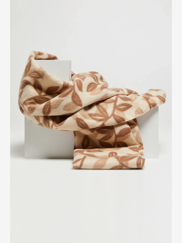 Moodo Braun und beige gemusterter Damenschal Moodo