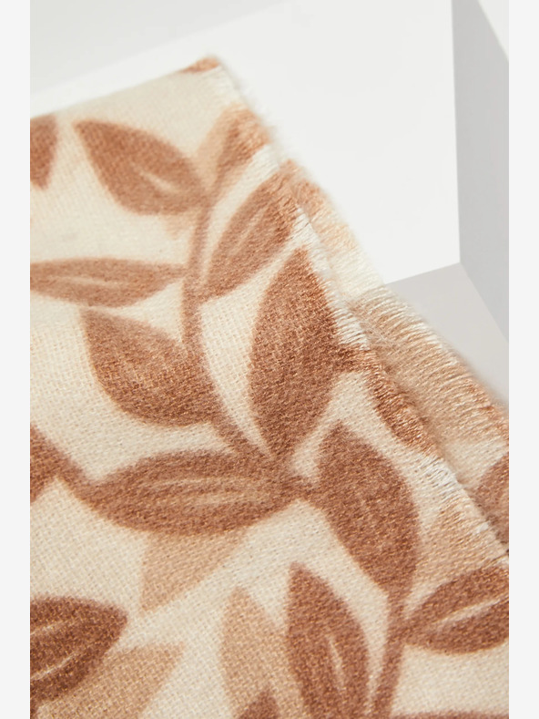 Moodo Braun und beige gemusterter Damenschal Moodo