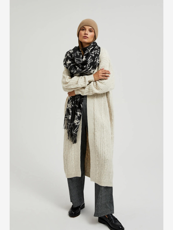 Moodo Weiß-schwarz gemusterter Damenschal Moodo
