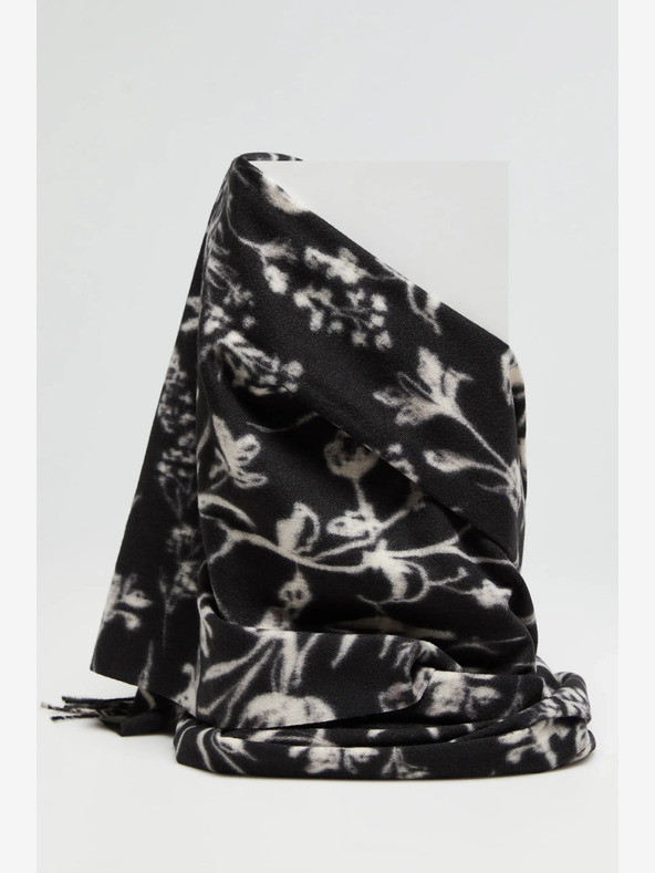 Moodo Weiß-schwarz gemusterter Damenschal Moodo