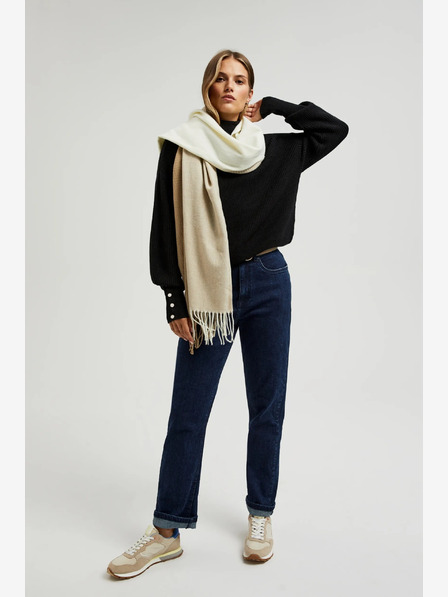 Moodo Beige und brauner Damenschal Moodo
