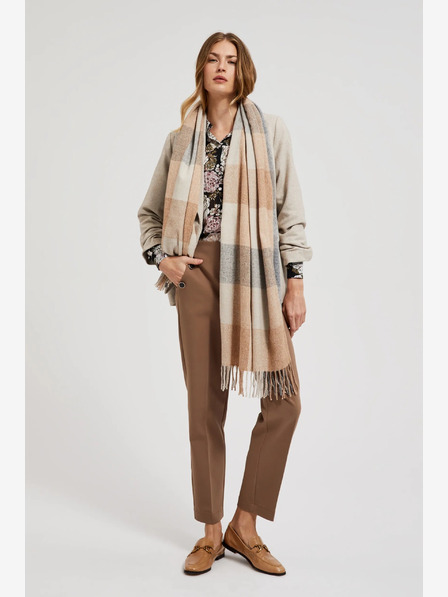 Moodo Moodo grau-beige karierter Damenschal