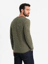Ombre Clothing Herren Strickpullover RELAXED FIT mit Muster grün Ombre Kleidung