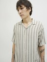 Jack & Jones Jack & Jones Corp Beige Gestreiftes Herren-Kurzarmhemd