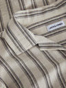 Jack & Jones Jack & Jones Corp Beige Gestreiftes Herren-Kurzarmhemd