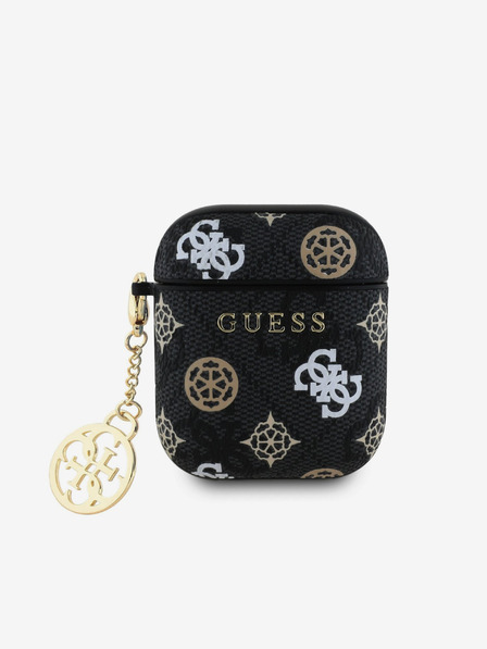 Guess Guess PU 4G Peony Charm Hülle für AirPods 1/2 Schwarz
