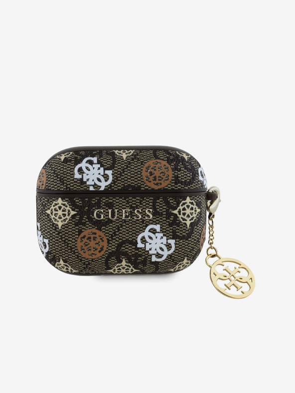 Guess Guess PU 4G Pfingstrose Charm Hülle für AirPods Pro Braun