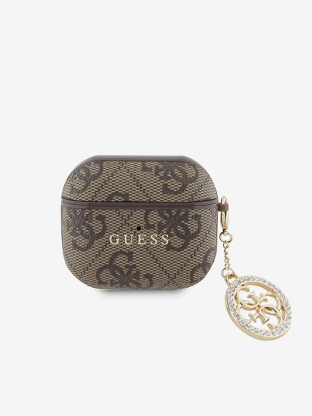 Guess Guess 4G Script PC/PU Charm Hülle für AirPods 3 Braun