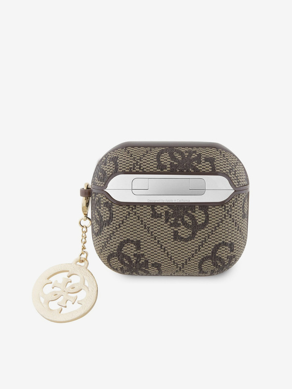 Guess Guess 4G Script PC/PU Charm Hülle für AirPods 3 Braun