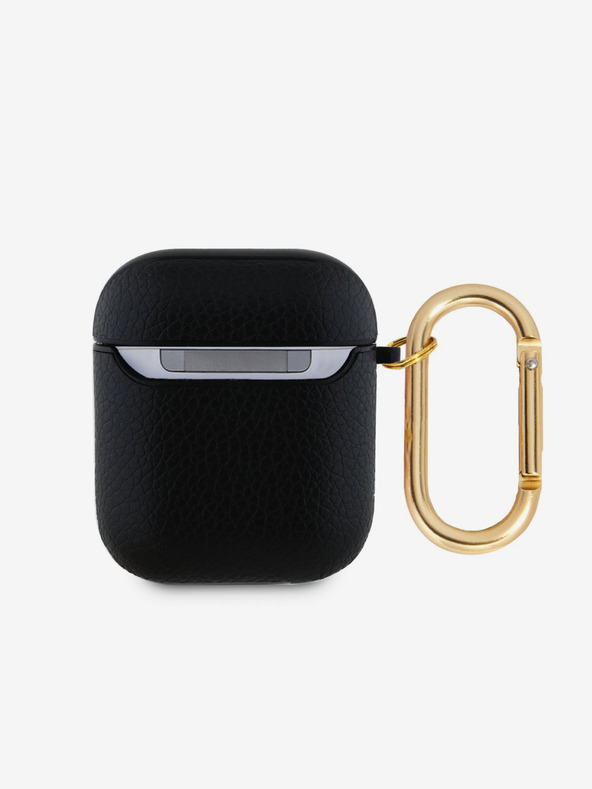 Guess Guess PU Genarbtes Klassisches Logo Case für AirPods 1/2 Schwarz