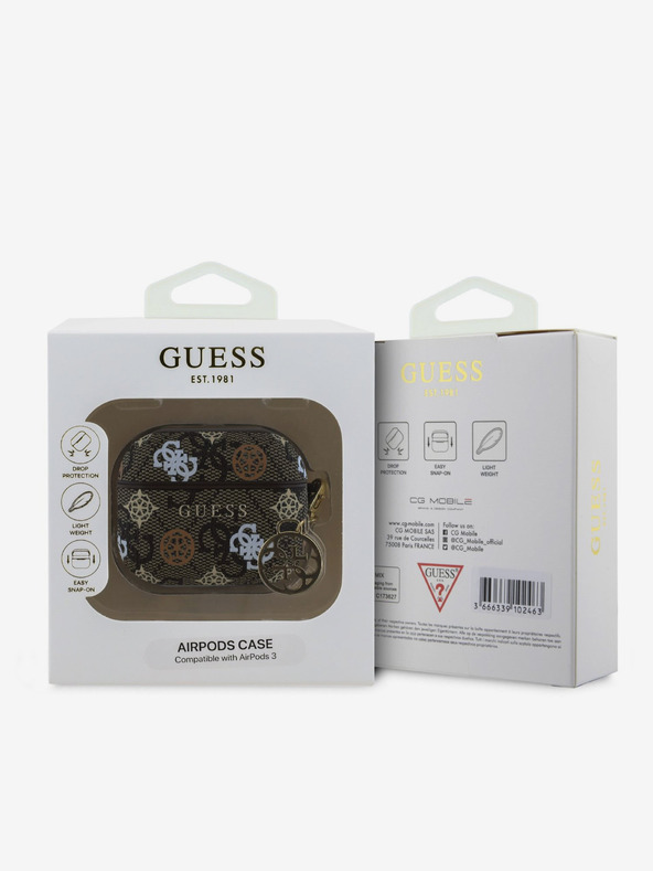 Guess Guess PU 4G Peony Charm Hülle für AirPods 3 Braun