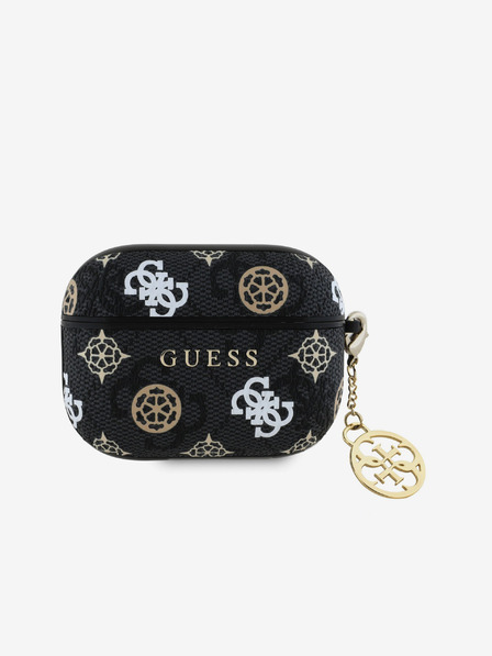 Guess Guess PU 4G Pfingstrose Charm Hülle für AirPods Pro Schwarz