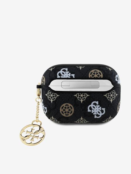 Guess Guess PU 4G Pfingstrose Charm Hülle für AirPods Pro Schwarz
