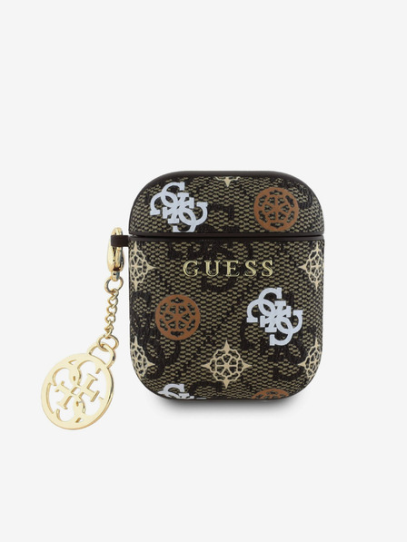 Guess Guess PU 4G Pfingstrose Charm Hülle für AirPods 1/2 Braun