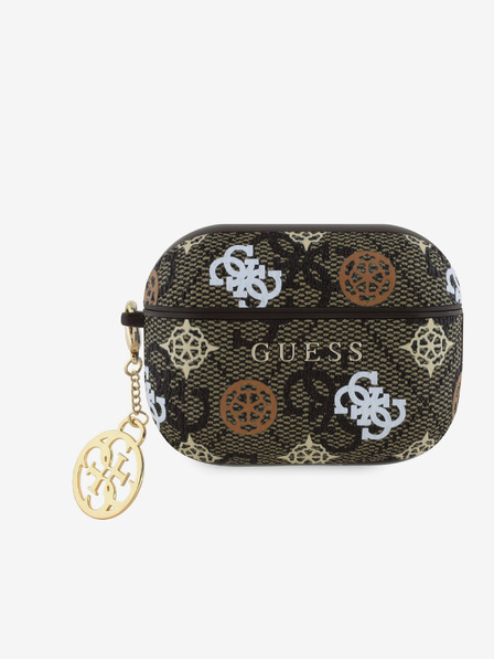 Guess Guess PU 4G Pfingstrose Charm Hülle für AirPods Pro 2 Braun