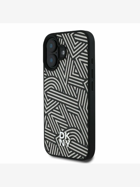 DKNY DKNY PU Leder Crosswalk Muster Magsafe Schutzhülle für iPhone 16 Elfenbein