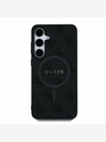 Guess PU Leather 4G Colored Ring MagSafe Rückseite Hülle für Samsung Galaxy S25+ Schwarz Handyhülle