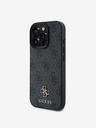 Guess Guess PU 4G Small Metal Logo MagSafe Schutzhülle für iPhone 16 Pro Grau