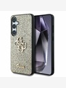Guess Guess PU Fixed Glitter 4G Metall Logo Back Cover für Samsung Galaxy S25 Gold