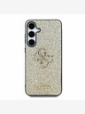 Guess Guess PU Fixed Glitter 4G Metall Logo Back Cover für Samsung Galaxy S25 Gold