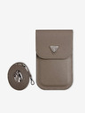 Guess Guess PU Grained Triangle Logo Handytasche Braun
