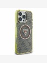 Guess Guess IML 4G Glitter and Triangle Logo MagSafe Back Cover für iPhone 16 Pro Braun