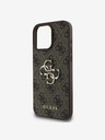Guess Guess PU 4G Metall-Logo-Rückseite für iPhone 16 Pro Braun