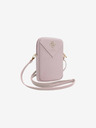 Guess Guess PU Genarbtes 4G Metall Logo Handytasche mit Reißverschluss Pink