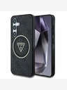 Guess Guess IML 4G Glitter and Triangle Logo MagSafe Back Cover für Samsung Galaxy S25+ Schwarz
