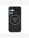 Guess Guess IML 4G Glitter and Triangle Logo MagSafe Back Cover für Samsung Galaxy S25+ Schwarz